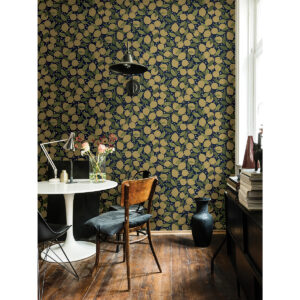 Lemona Navy Fruit Tree Wallpaper