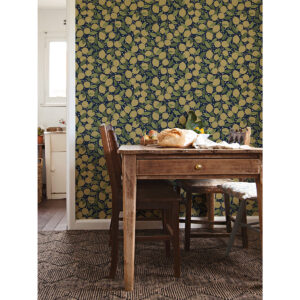 Lemona Navy Fruit Tree Wallpaper