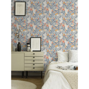 Brittsommar Light Blue Woodland Floral Wallpaper