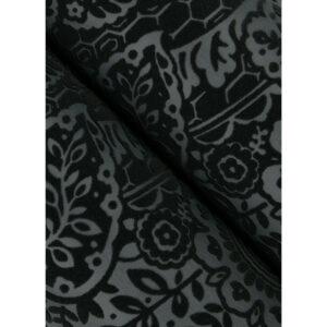 Maris Charcoal Flock Damask Wallpaper