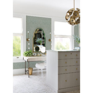 Maris Silver Flock Damask Wallpaper