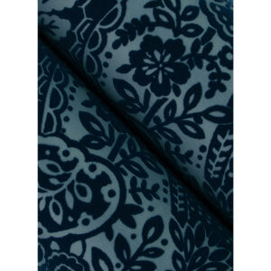 Maris Indigo Flock Damask Wallpaper