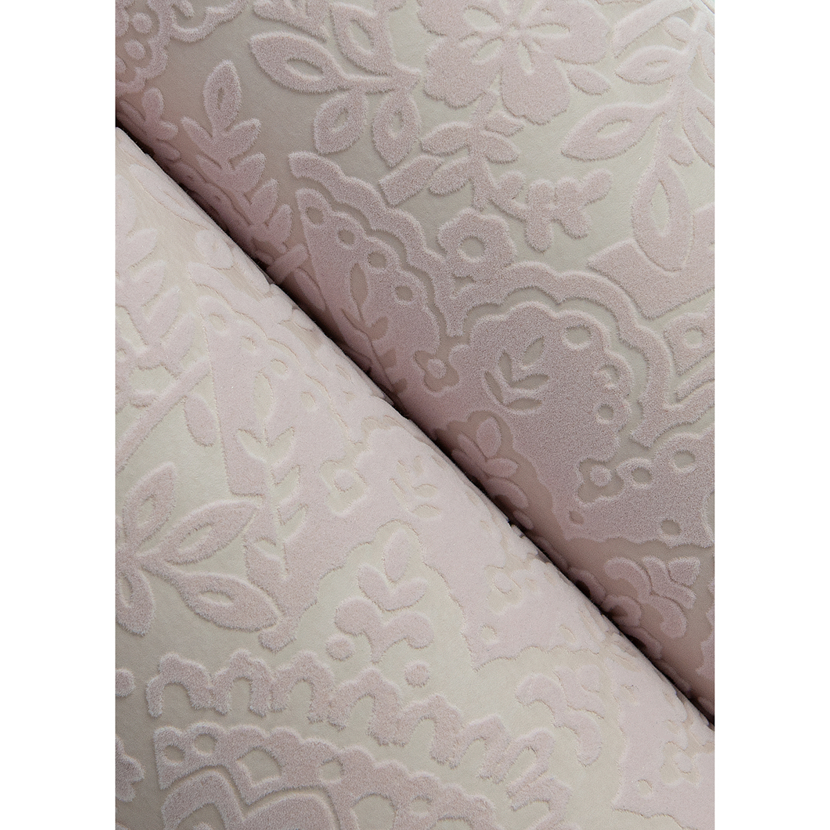 Maris Pink Flock Damask Wallpaper - Image 3