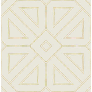 Voltaire Gold Beaded Geometric Wallpaper