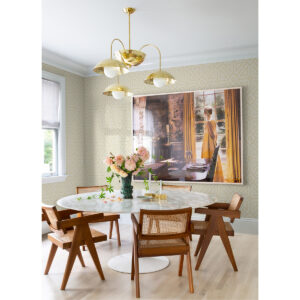 Voltaire Gold Beaded Geometric Wallpaper