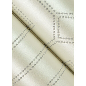 Voltaire Grey Beaded Geometric Wallpaper