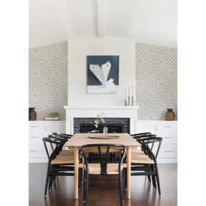 Voltaire Indigo Beaded Geometric Wallpaper