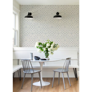 Voltaire Indigo Beaded Geometric Wallpaper