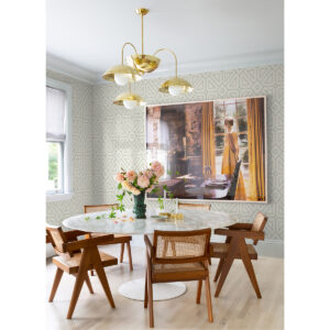 Voltaire Green Beaded Geometric Wallpaper