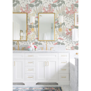 Brie Pink Forest Flowers Wallpaper