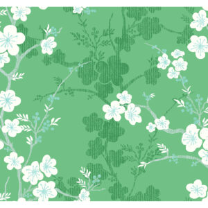 Nicolette Green Floral Trail Wallpaper