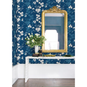 Nicolette Navy Floral Trail Wallpaper