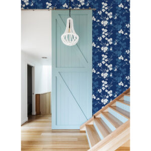 Nicolette Navy Floral Trail Wallpaper