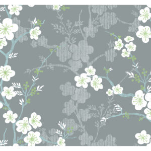 Nicolette Grey Floral Trail Wallpaper