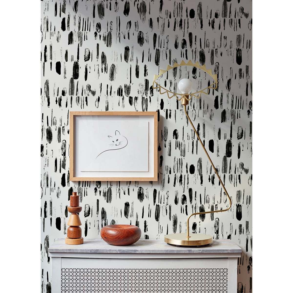 Dwell Black Brushstrokes Wallpaper - Image 3
