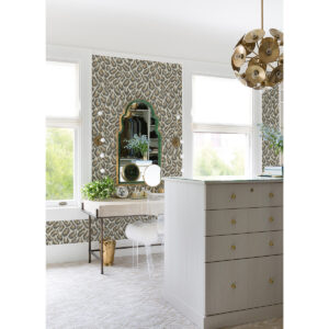 Electra Bronze Leopard Spot String Wallpaper