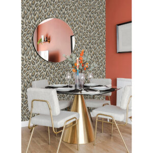 Electra Bronze Leopard Spot String Wallpaper