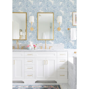 Finnley Blue Inked Fern Wallpaper