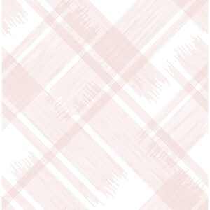 Zag Pink Modern Plaid Wallpaper