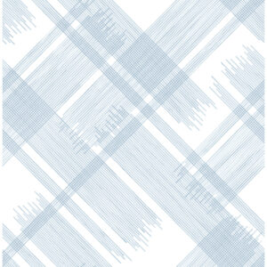 Zag Blue Modern Plaid Wallpaper