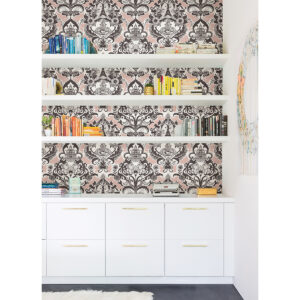 Sadie Blush Parisian Damask Wallpaper