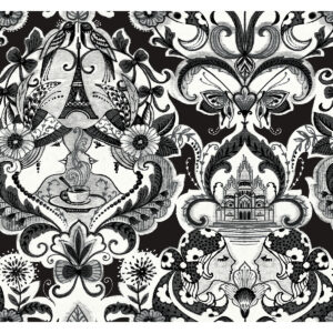 Sadie Black Parisian Damask Wallpaper