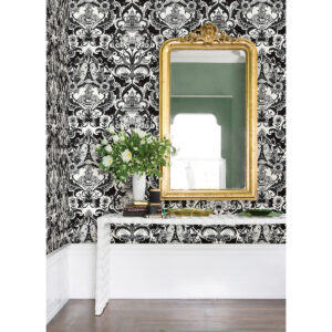 Sadie Black Parisian Damask Wallpaper