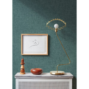Bentley Teal Faux Linen Wallpaper