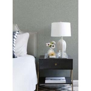 Bentley Slate Faux Linen Wallpaper