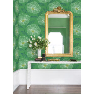 Mythic Green Floral Wallpaper