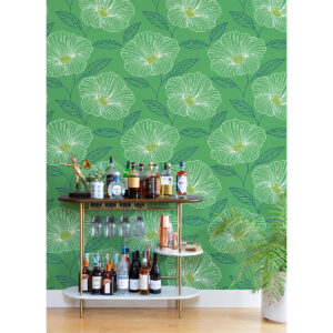 Mythic Green Floral Wallpaper