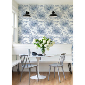 Mythic Blue Floral Wallpaper