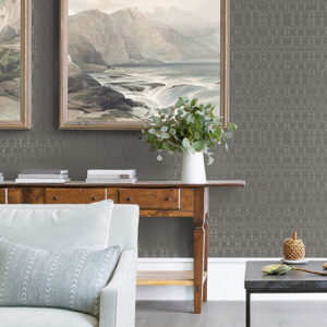 Paititi Sterling Geometric Trellis Wallpaper