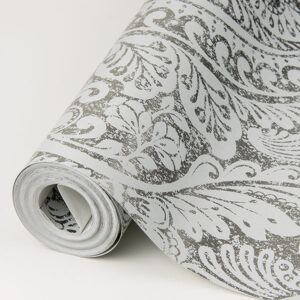 Artemis Silver Damask Wallpaper