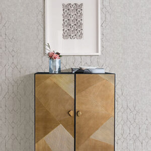 Ziva Platinum Metallic Trellis Wallpaper
