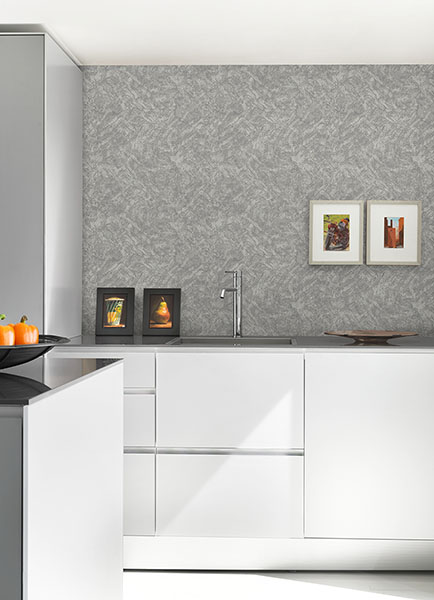 Asero Silver Distressed Wallpaper - Image 2
