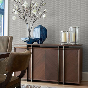Zorya Silver Embellished Stripe Wallpaper