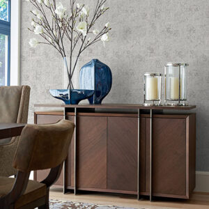 Eisen Silver Abstract Botanical Wallpaper