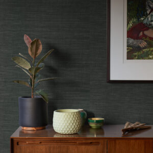 Kowloon Charcoal Sisal Wallpaper