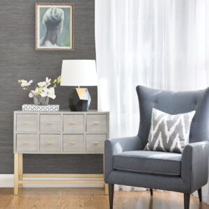 Shandong Slate Grasscloth Wallpaper