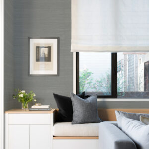 Sakiya Slate Grasscloth Wallpaper
