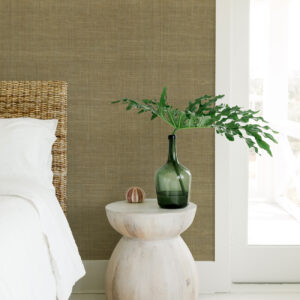 Cheng Light Brown Woven Grasscloth Wallpaper