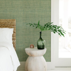 Cheng Jade Woven Grasscloth Wallpaper