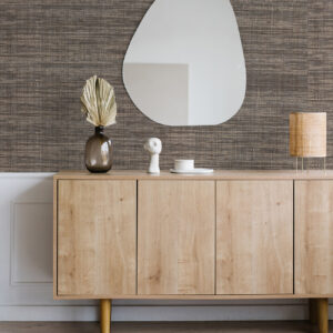 Cheng Grey Woven Grasscloth Wallpaper