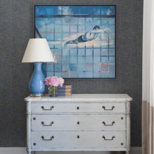 Genji Blue Woven Wallpaper