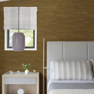 Zhilan Brown Grasscloth Wallpaper