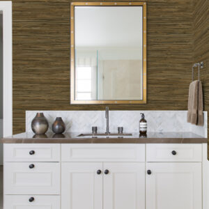 Mayleen Black Grasscloth Wallpaper
