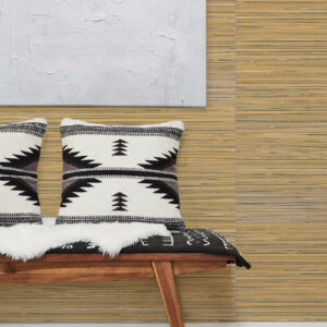 Ushi Black Modern Grasscloth Wallpaper
