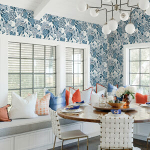 Irina Blue Floral Blooms Wallpaper