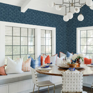 Alorah Navy Wave Wallpaper